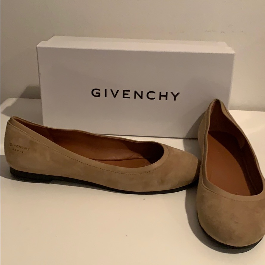 Givenchy Camel Suede Flats